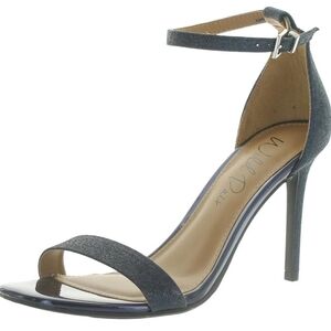 Wild Pair BETHIE2 Navy Glitter Ankle-Strap Stiletto Heel